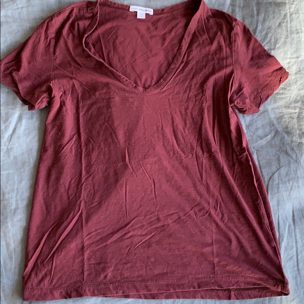 James Perse burgundy tee